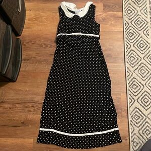 Black and White Polka Dot Vintage Girls Dress